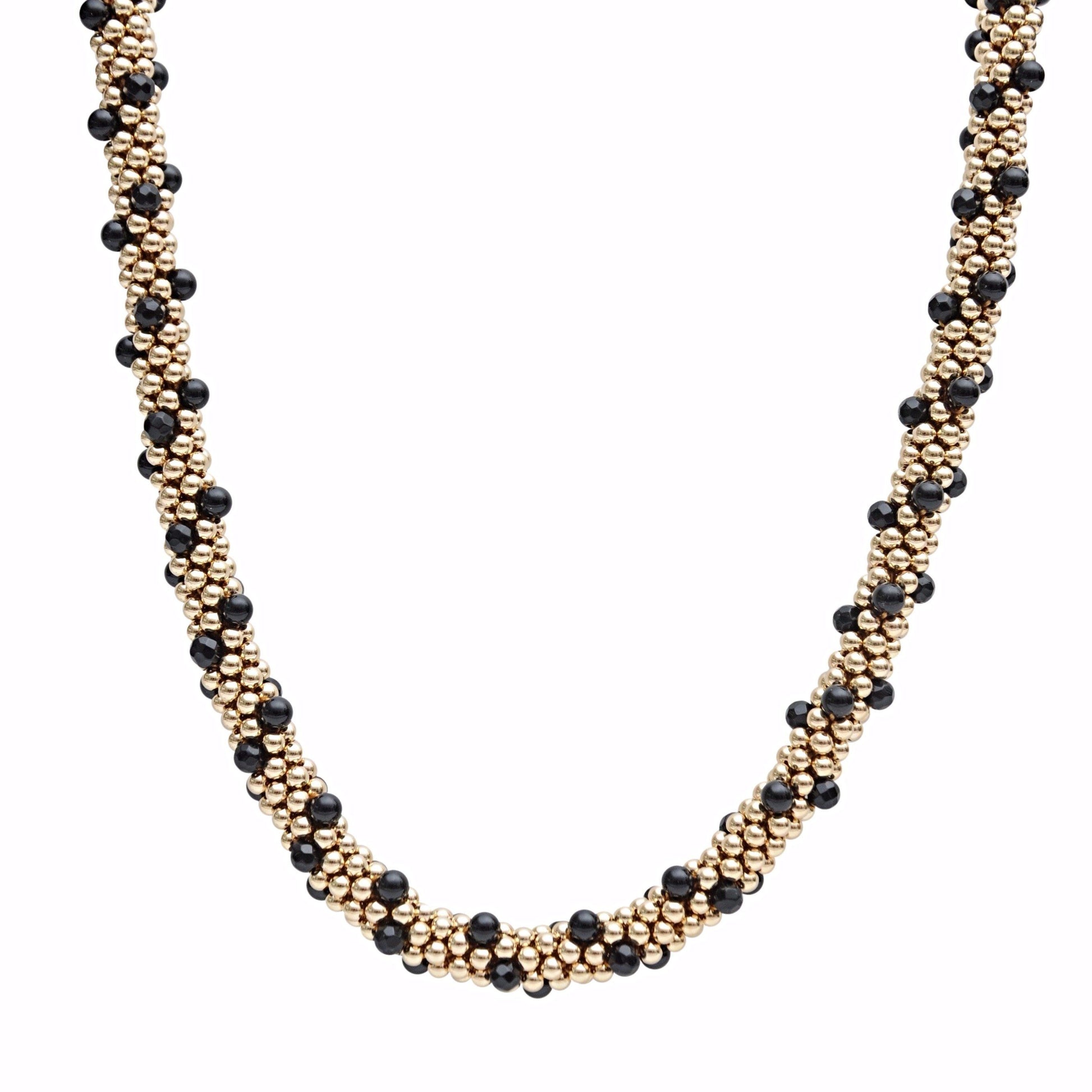 Onyx & 14kt Gold Filled Rope Necklace - Therese Custom Designs