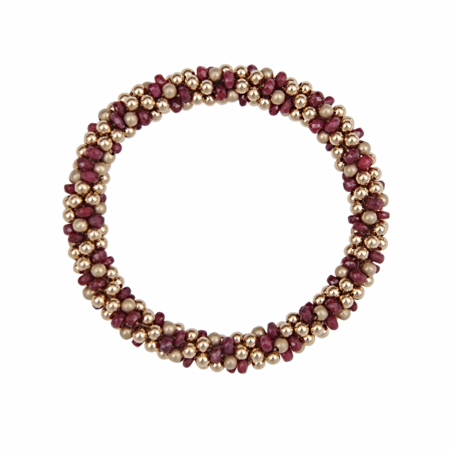 Ruby & 14kt Gold Rope Bracelet - Therese Custom Designs