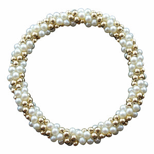 Fresh Water Pearl & 14kt Gold Rope Bracelet - Therese Custom Designs
