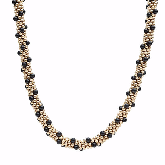 Onyx & 14kt Gold Filled Rope Necklace - Therese Custom Designs