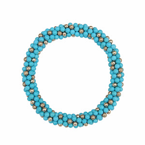 Sleeping Beauty Turquoise & 14kt Gold Rope Bracelet - Therese Custom Designs