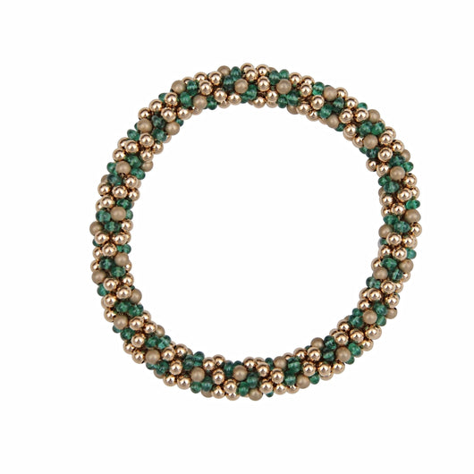 Emerald & 14kt Gold Rope Bracelet - Therese Custom Designs