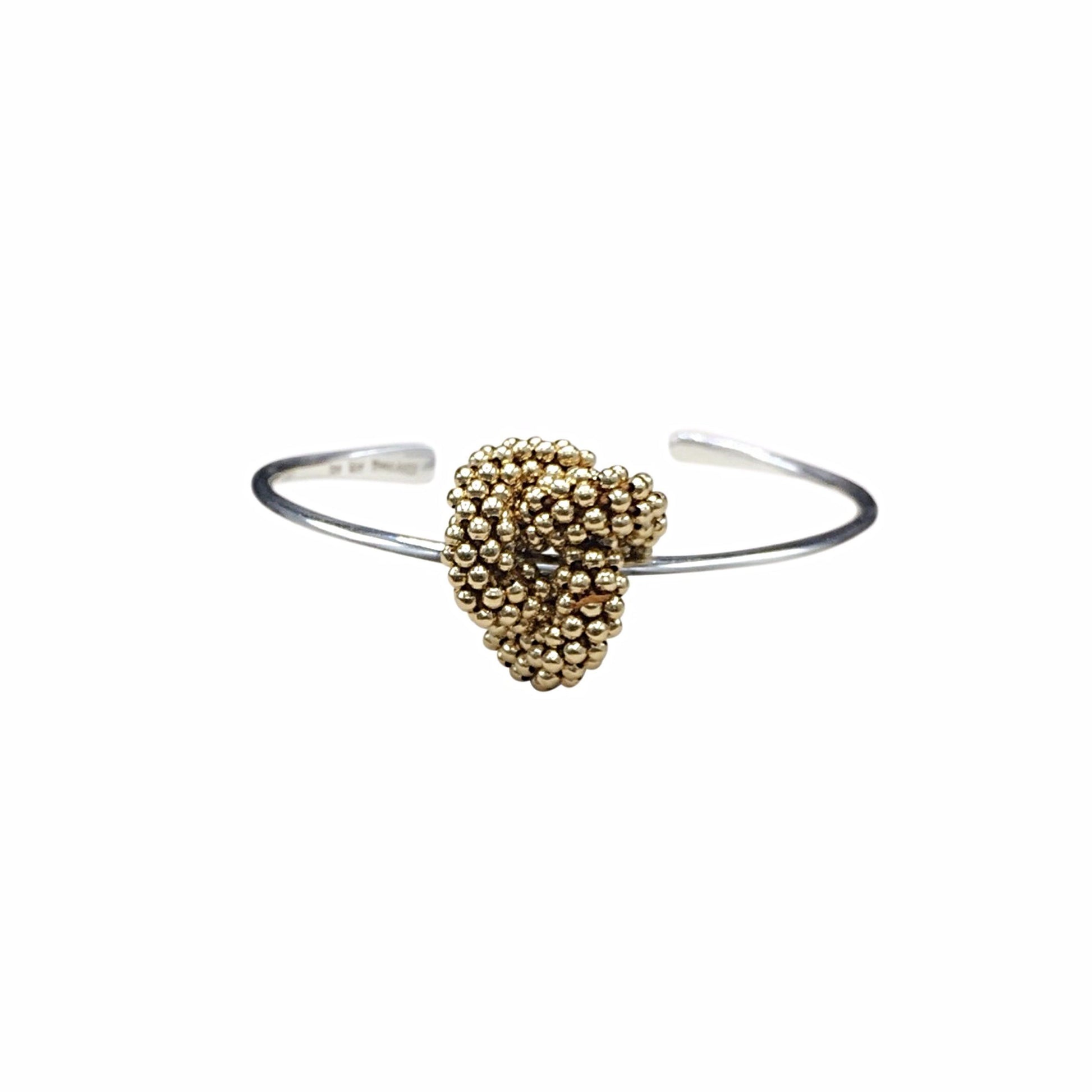 14kt Gold Filled & Sterling Silver Love Knot Cuff Bracelet - Therese Custom Designs